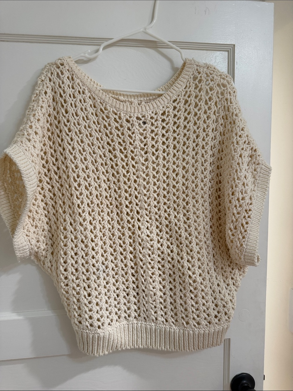 We The Free Open-Knit Scoop Neck Sweater in Cream